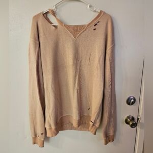 n:PHILANTHROPY Distressed Tan Sweater